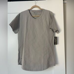 BYLT basics Gray Drop-Cut Tee